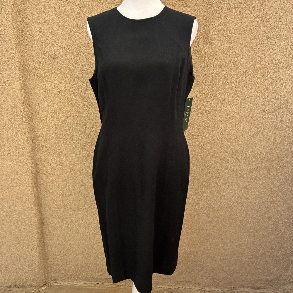 Vintage 1990s Lauren Ralph Lauren Wool Dress Suit Set Size 10 NWT Faux Fur - Picture 11 of 15